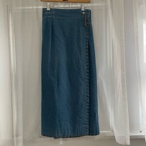 Vintage western denim wrap skirt
